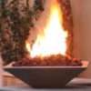 The OBLIQUE SQUARE FIRE BOWL is a concrete decorative bowl.
